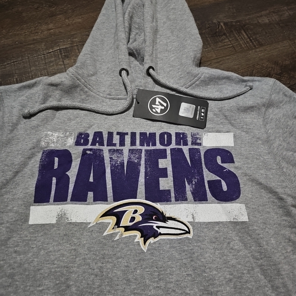NFL Baltimore Ravens Adult Large Gray 47 Brand Hoodie New With Tags - Picture 5 of 7